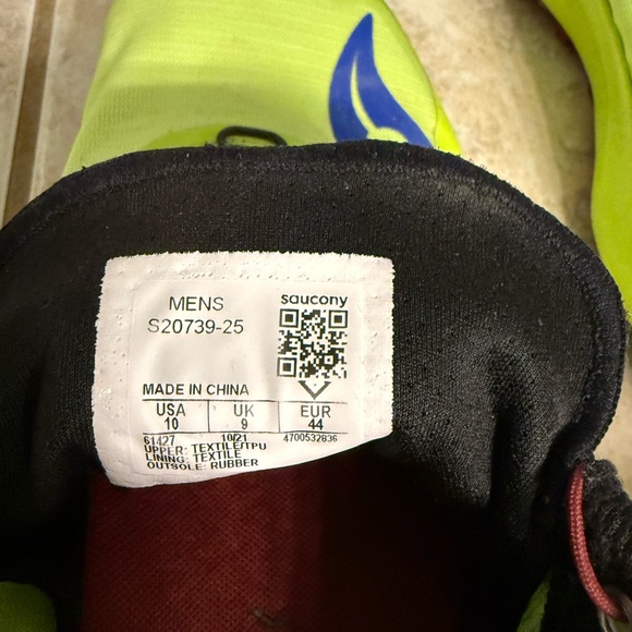 Men’s Saucony Athletic Shoes Yellow and Blue Slip-On Design - Picture 3 of 3